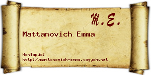 Mattanovich Emma névjegykártya