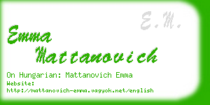 emma mattanovich business card